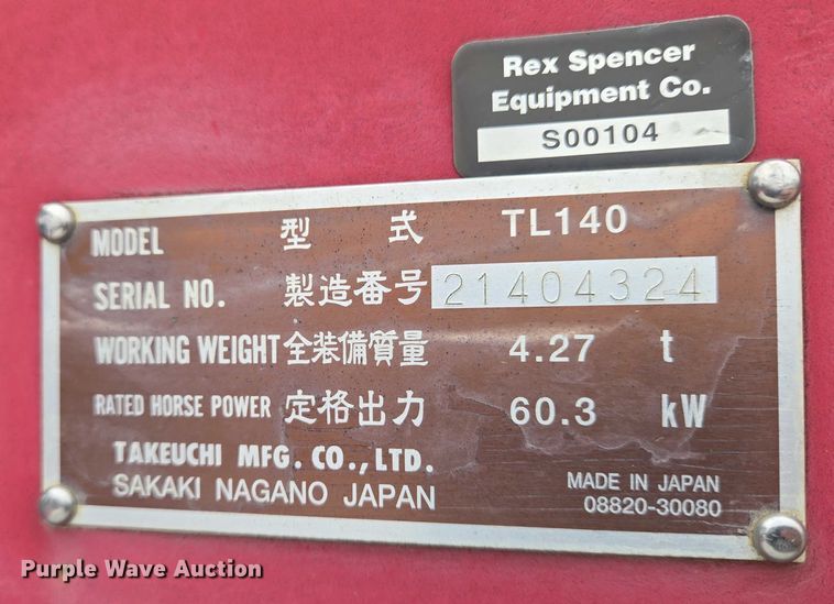 image for item EO0846 2006 Takeuchi TL140 tracked skid steer loader