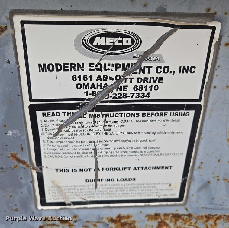 image for item EO0895 Meco dumpster