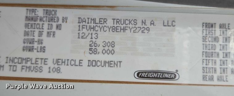 image for item EO0910 2014 Freightliner Business Class M2 digger derrick truck