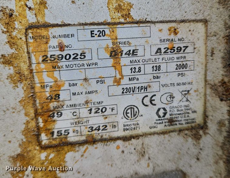 image for item EO0962 Graco  Reactor E-20 adhesive sprayer 