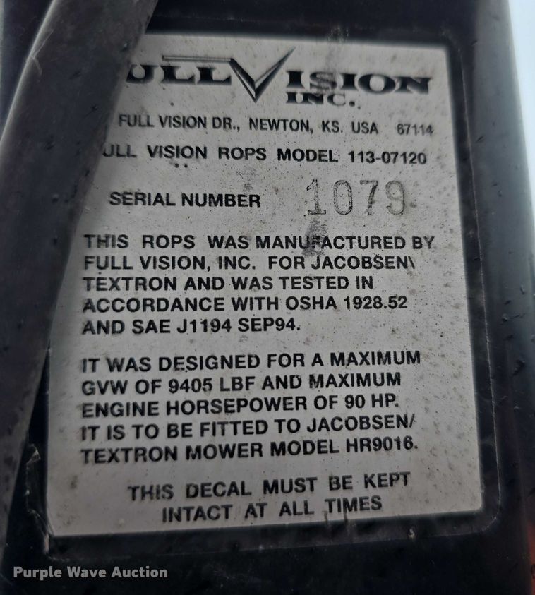 image for item EO1014 Jacobsen HR 9016 lawn mower