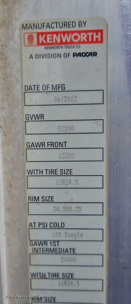 image for item ER5246 2013 Kenworth T800 dump truck