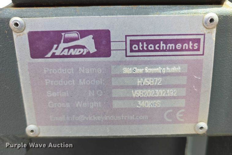 image for item ER5250 Handy HVSB72 skid steer screening bucket