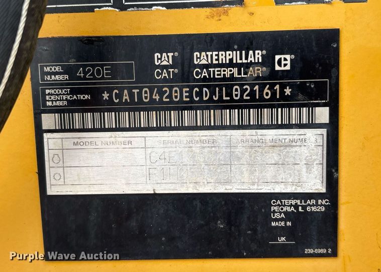 image for item ND9754 2011 Caterpillar 420E backhoe
