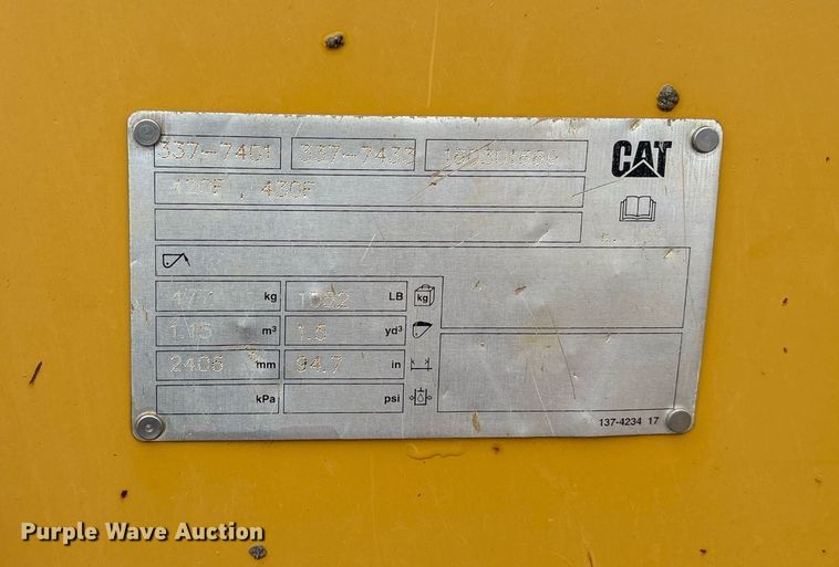 image for item ND9756 2016 Caterpillar 420F2 backhoe