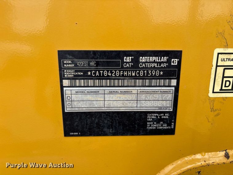 image for item ND9756 2016 Caterpillar 420F2 backhoe