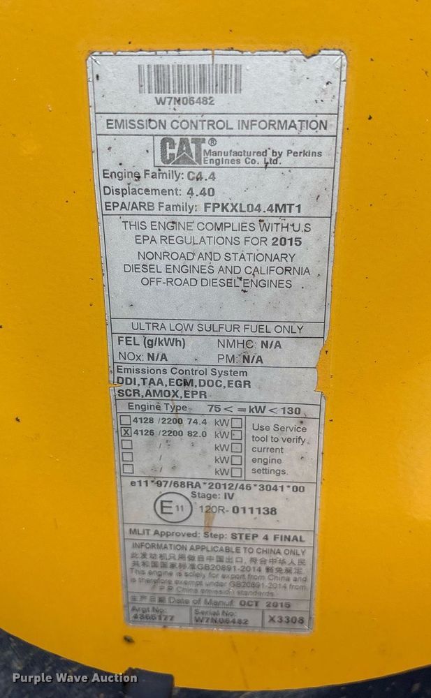 image for item ND9757 2016 Caterpillar 420F2 backhoe