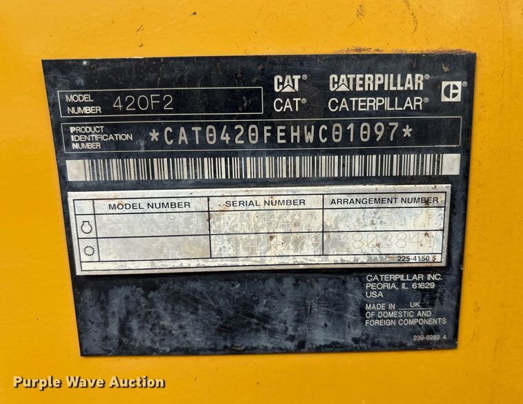 image for item ND9757 2016 Caterpillar 420F2 backhoe