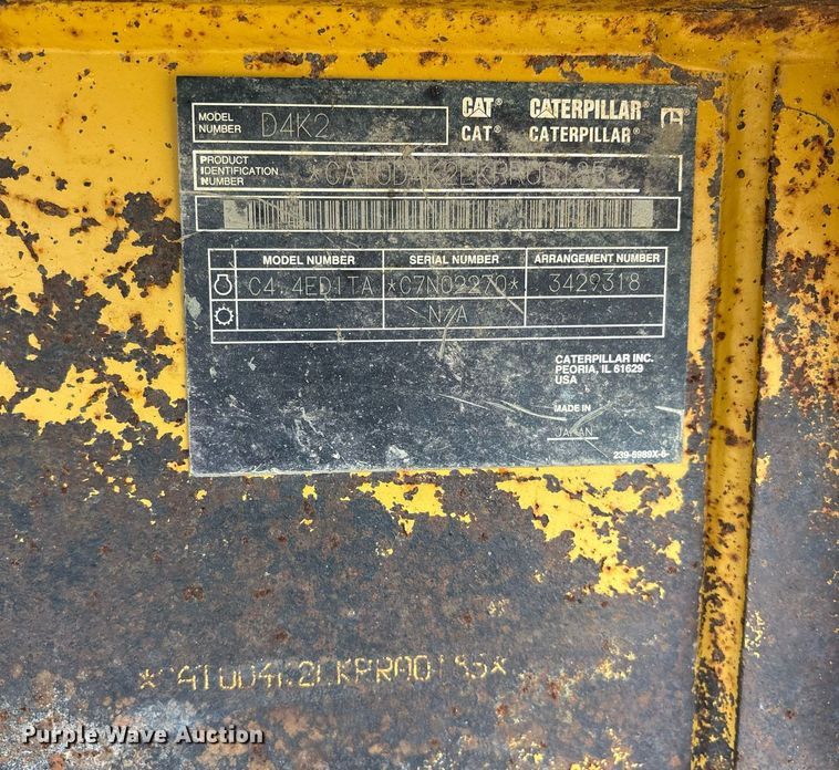 image for item ND9759 2012 Caterpillar D4K2 LGP dozer