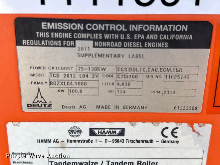 image for item NE9821 2012 Hamm HD+120VO double drum vibratory roller