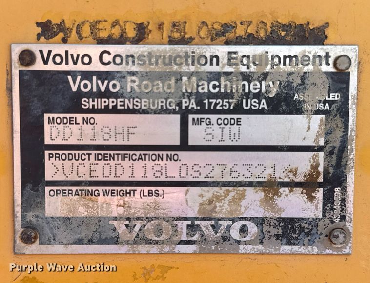 image for item NE9824 2012 Volvo DD118HF double drum vibratory roller