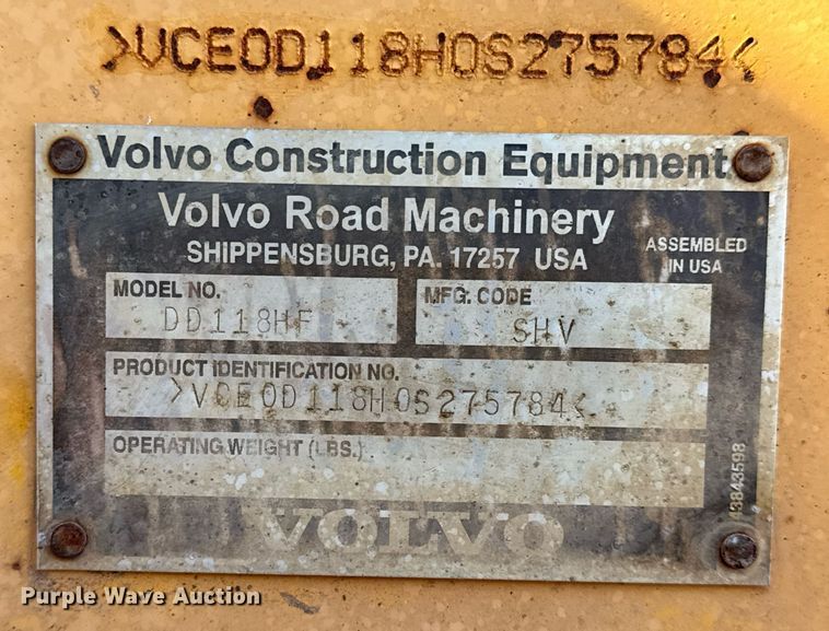 image for item NE9826 2011 Volvo DD118HF double drum vibratory roller