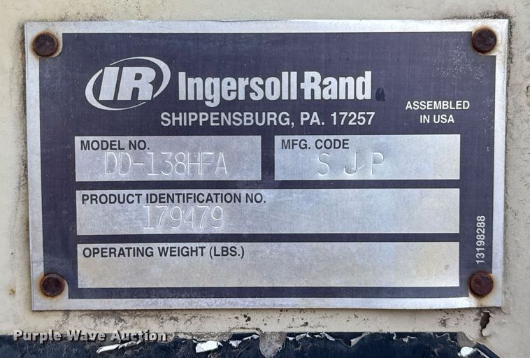 image for item NE9829 2004 Ingersoll-Rand DD-138HFA double drum vibratory roller