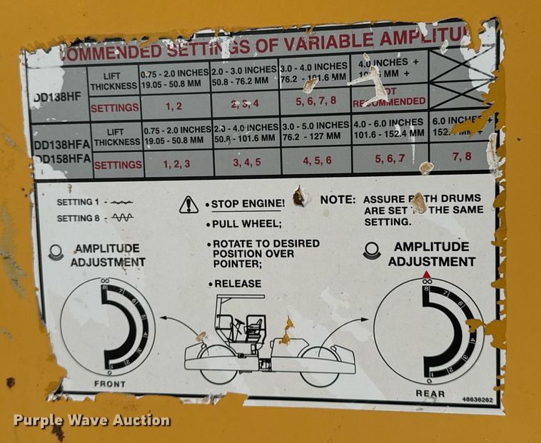image for item NE9830 2010 Volvo DD138HFA double drum vibratory roller