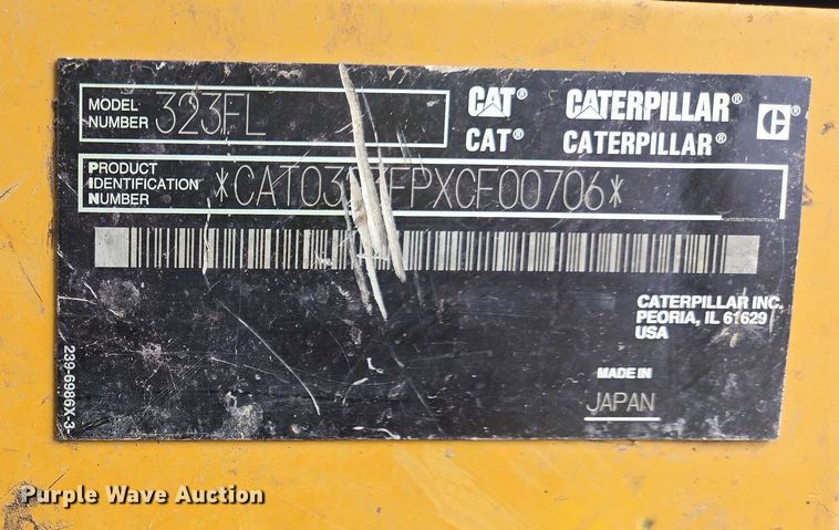 image for item YA0568 2015 Caterpillar 323FL excavator