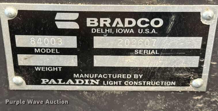 image for item DH9965 Bradco 84003 skid steer backhoe