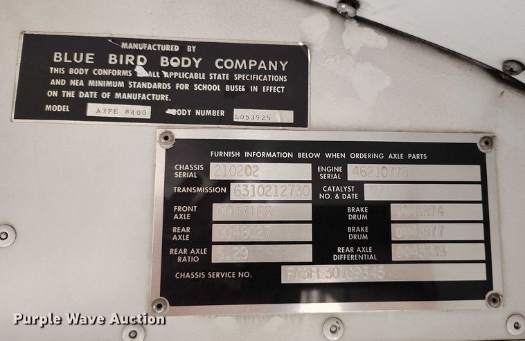 image for item DP4980 2003 Blue Bird All American school bus