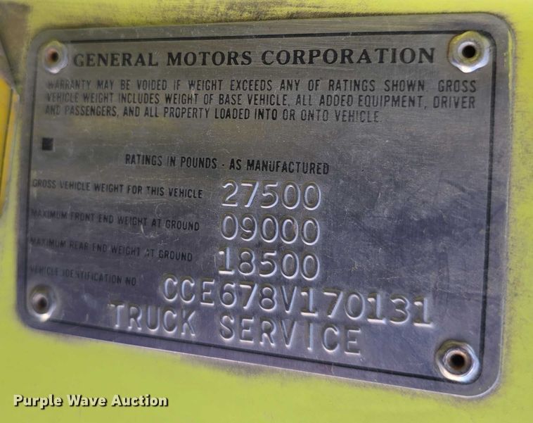 image for item DT6876 1978 Chevrolet C65 pumper fire truck