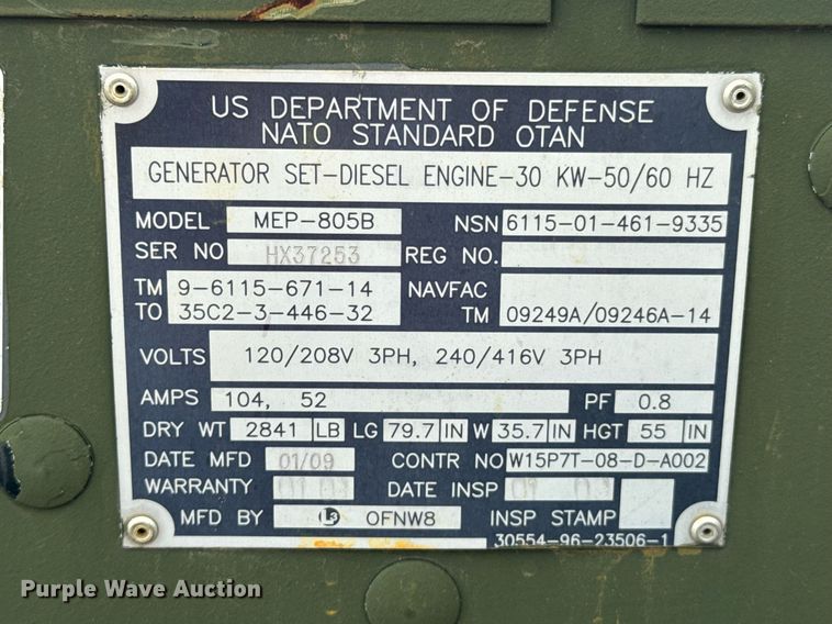 image for item DU9185 (3) L-3 Communications MEP-805B generators