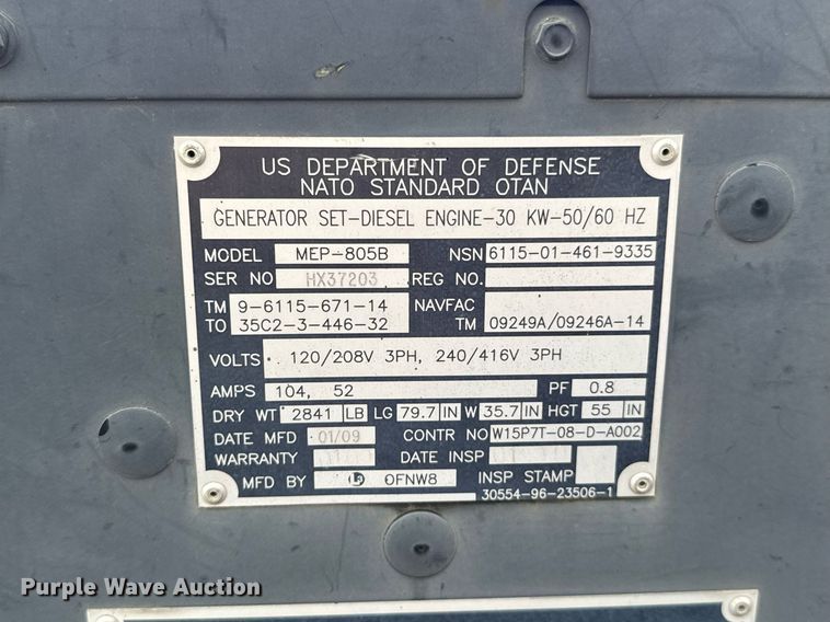 image for item DU9185 (3) L-3 Communications MEP-805B generators