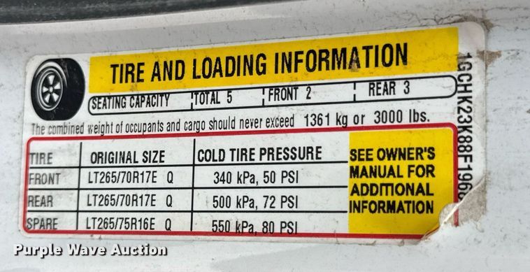 image for item DU9188 2008 Chevrolet Silverado 2500HD LTZ Crew Cab pickup truck