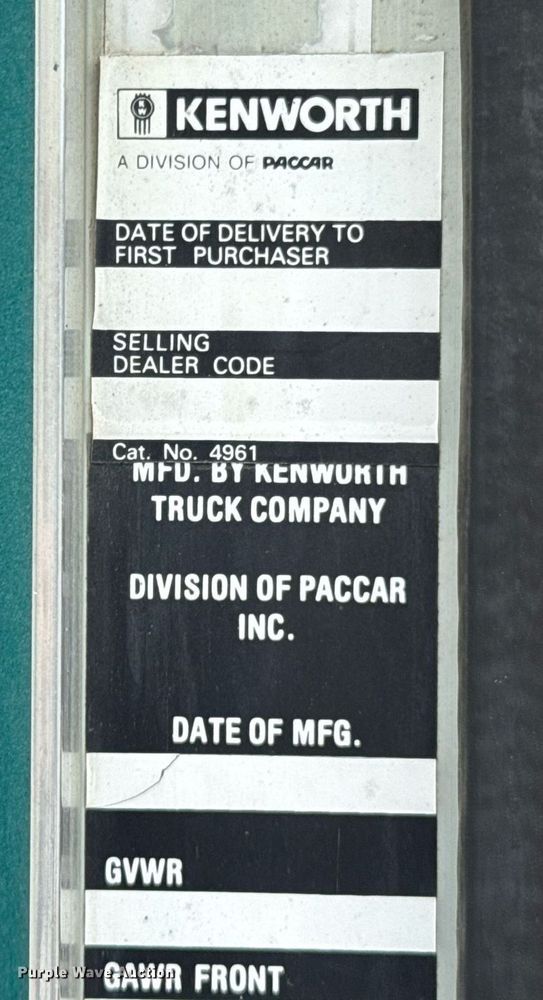 image for item DU9755 1988 Kenworth T60 semi truck