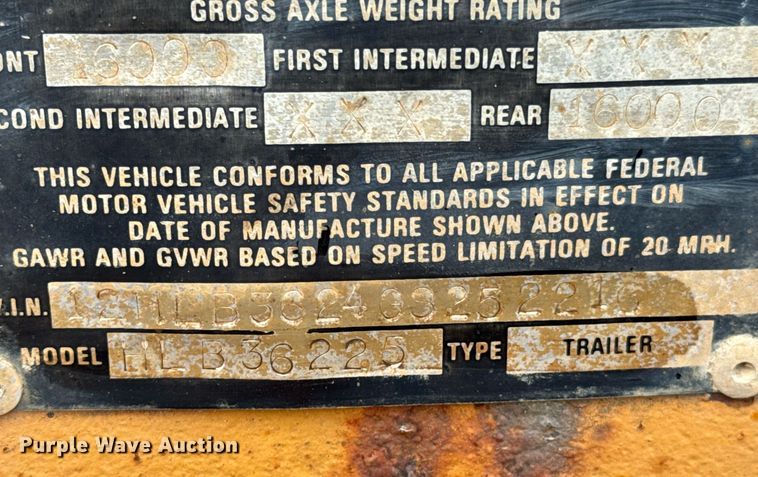 image for item DU9756 1986 Holden HLB36225 equipment trailer