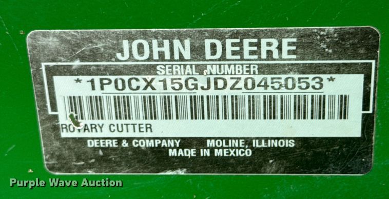 image for item DU9758 John Deere CX15 batwing rotary mower