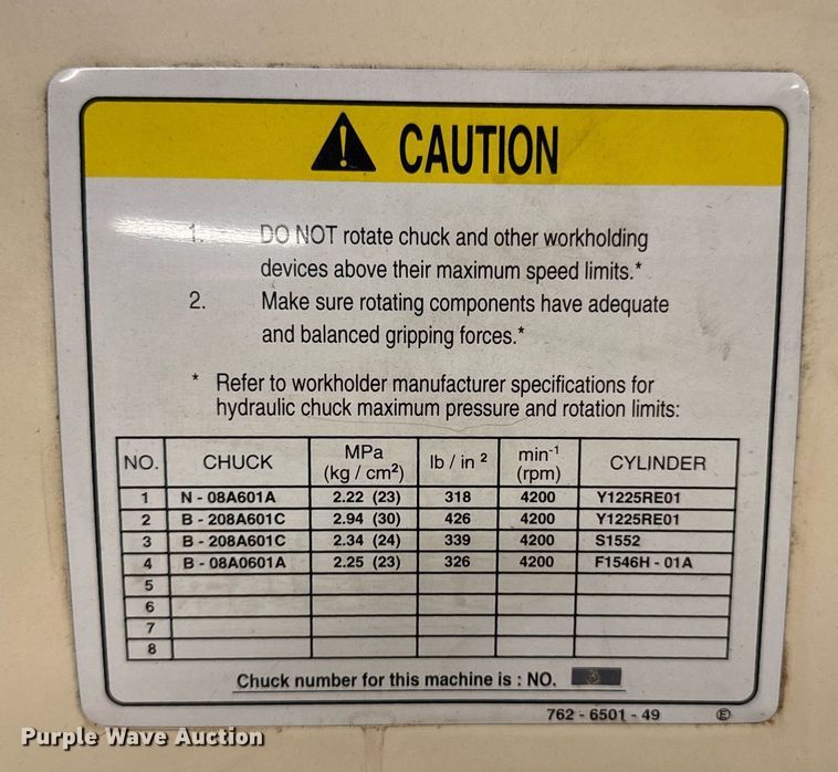 image for item DU9770 Okuma 762S lathe