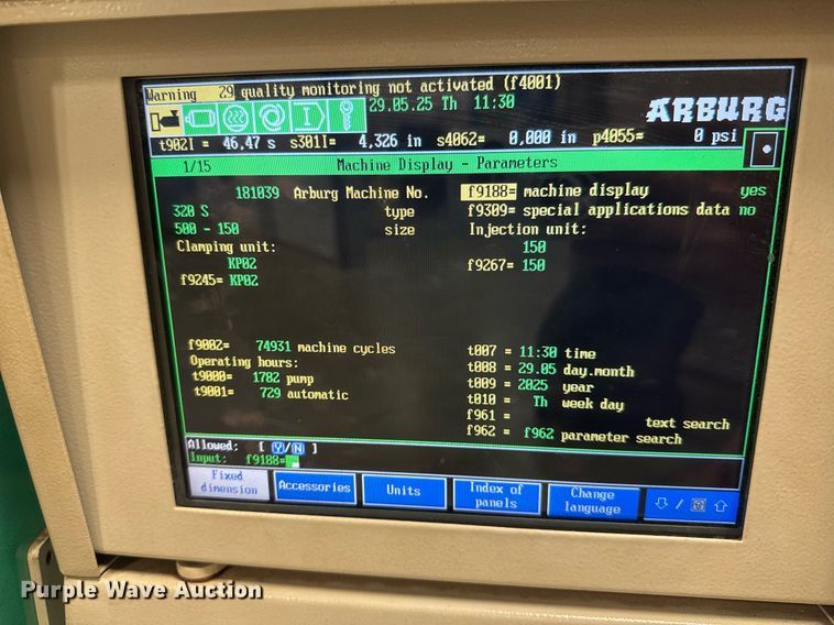 image for item DU9774 2000 Arburg 320S Allrounder injection molding machine