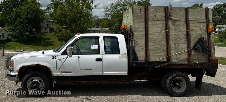 image for item DV2704 1993 Chevrolet Cheyenne 3500 Ext. Cab dump flatbed pickup truck
