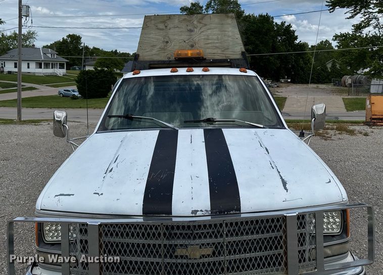 image for item DV2704 1993 Chevrolet Cheyenne 3500 Ext. Cab dump flatbed pickup truck