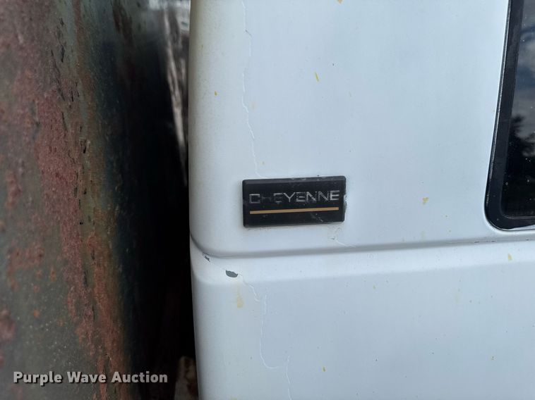 image for item DV2704 1993 Chevrolet Cheyenne 3500 Ext. Cab dump flatbed pickup truck