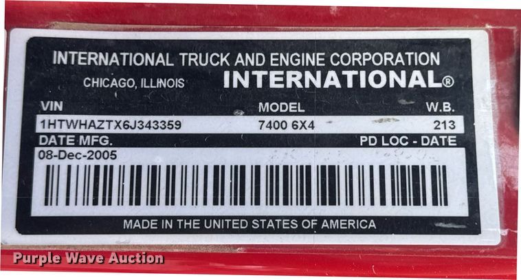 image for item DV4070 2006 International 7400 dump truck