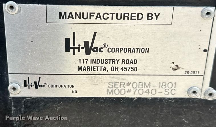 image for item DV4130 2016 O'Brien 7040-SC sewer jetter trailer