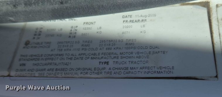 image for item DW7031 2010 International ProStar Premium semi truck