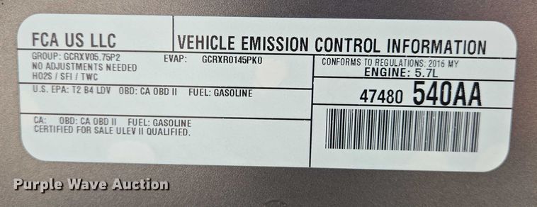 image for item DW7032 2016 Dodge Charger Police 