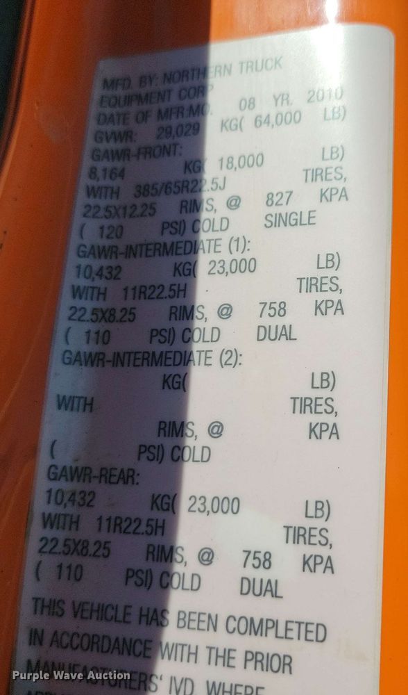 image for item DX6968 2010 International WorkStar 7600 dump truck