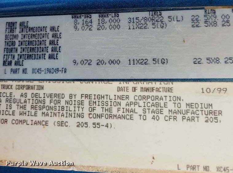 image for item DX6976 2000 Sterling LT9500 dump truck