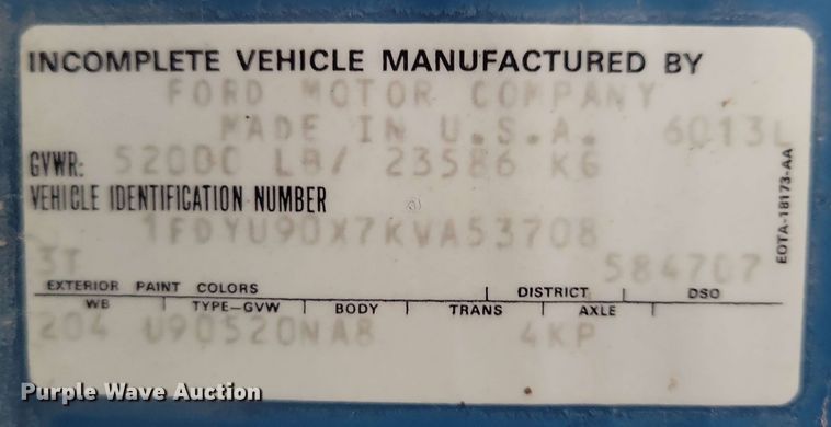 image for item DX6977 1989 Ford LT9000 dump truck