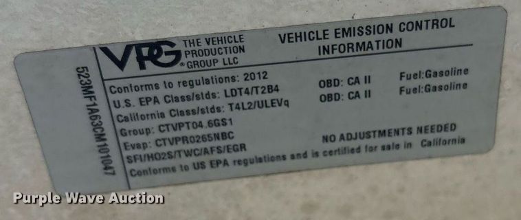 image for item DY0484 2012 Vehicle Production Group MV-1 handicap accessible van