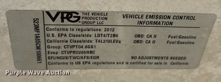 image for item DY0489 2012 Vehicle Production Group MV-1 handicap accessible van