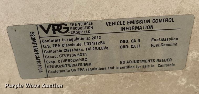 image for item DY0490 2012 Vehicle Production Group MV-1 handicap accessible van