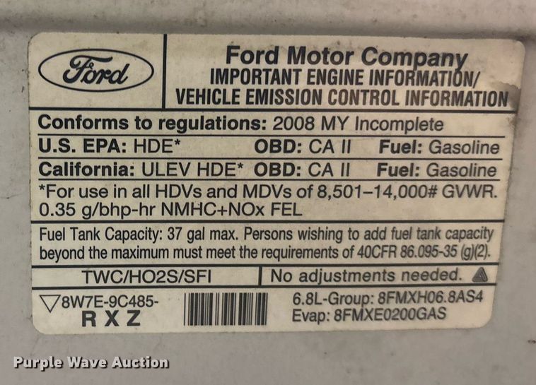 image for item DY0494 2008 Ford E350 shuttle bus