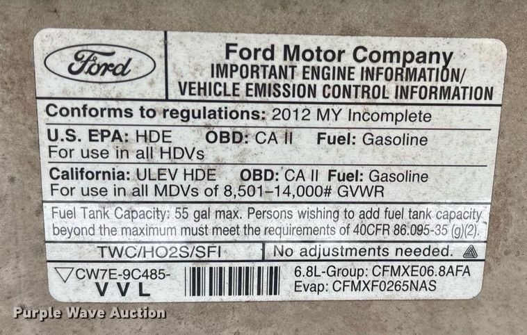 image for item DY0499 2012 Ford E350 shuttle bus