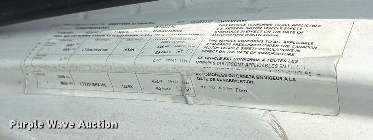 image for item DY0505 2013 Ford E350 shuttle bus