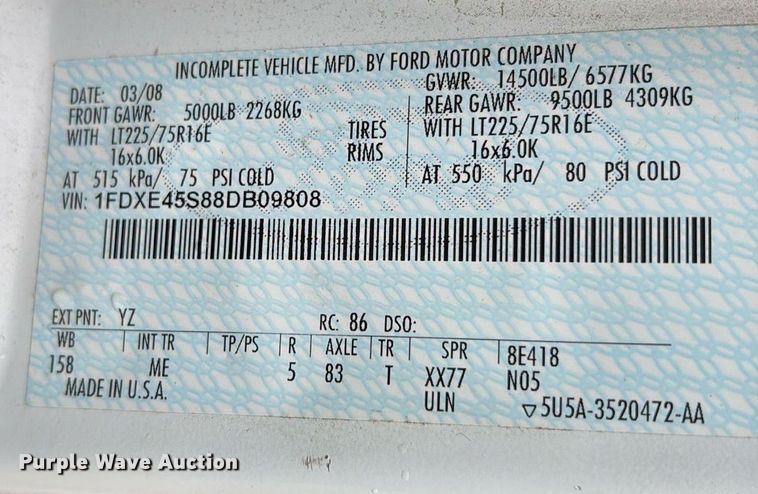 image for item DY0506 2009 Ford E450 shuttle bus