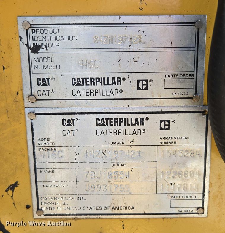 image for item ED1996 1999 Caterpillar 416C backhoe