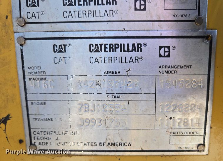 image for item ED1996 1999 Caterpillar 416C backhoe