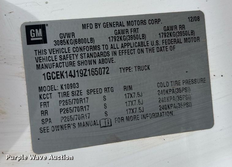 image for item EF3115 2009 Chevrolet Silverado 1500 pickup truck